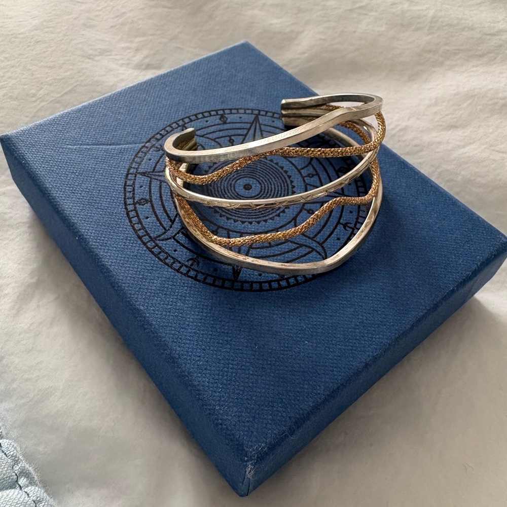 Elegant Silver and Gold Cuff